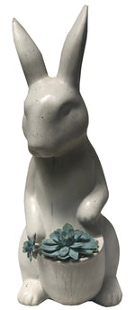 Cargar imagen en el visor de la galería, Conejo de concreto blanco plano entero
